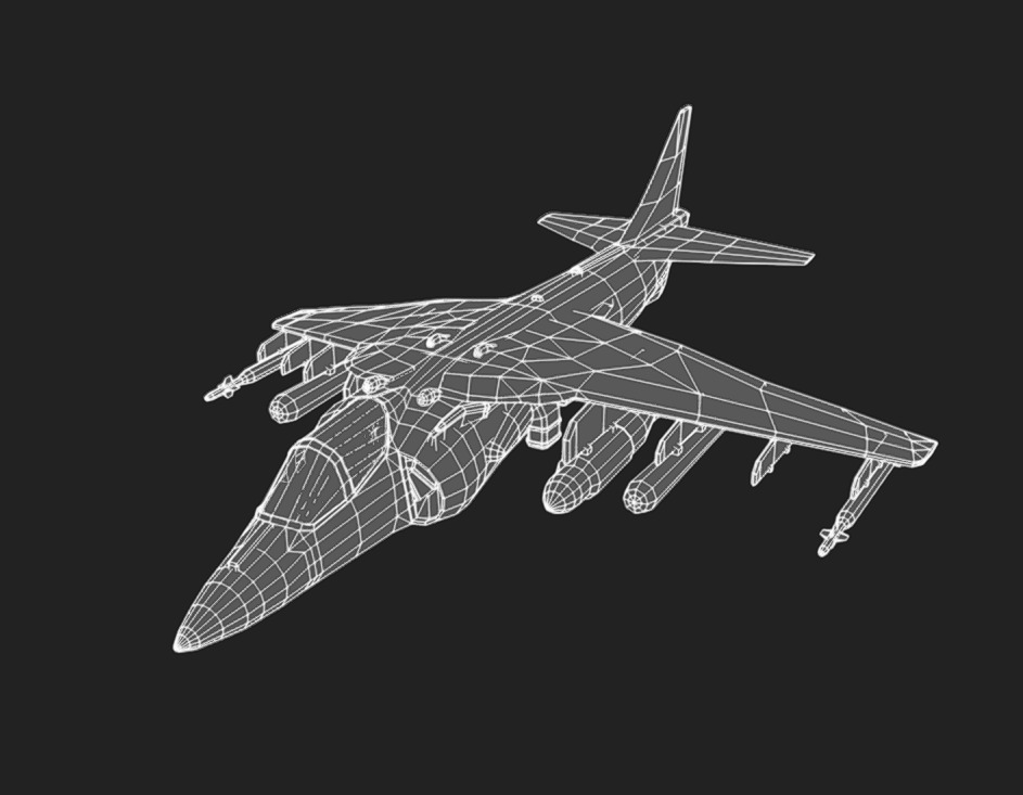 Av-8b Harrier Low-poly 3D model_6