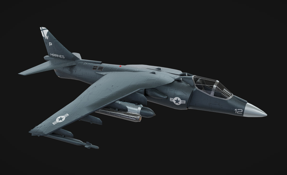Av-8b Harrier Low-poly 3D model_3