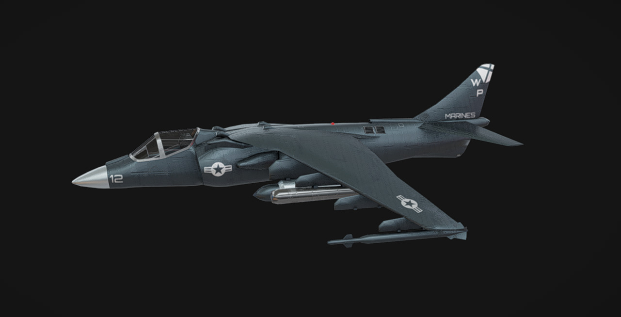 Av-8b Harrier Low-poly 3D model_4