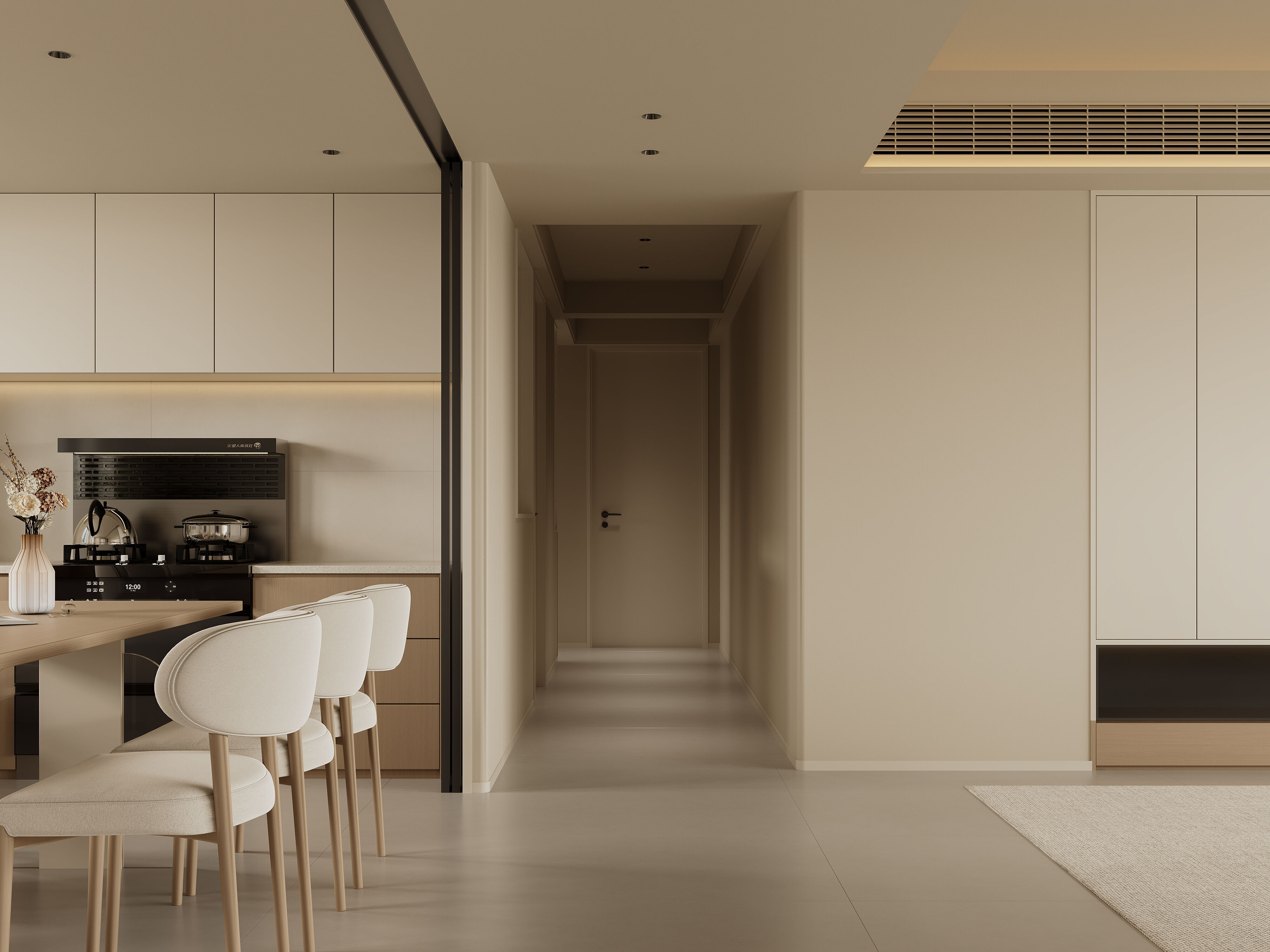 Warm  modern living room scene 3D model_7