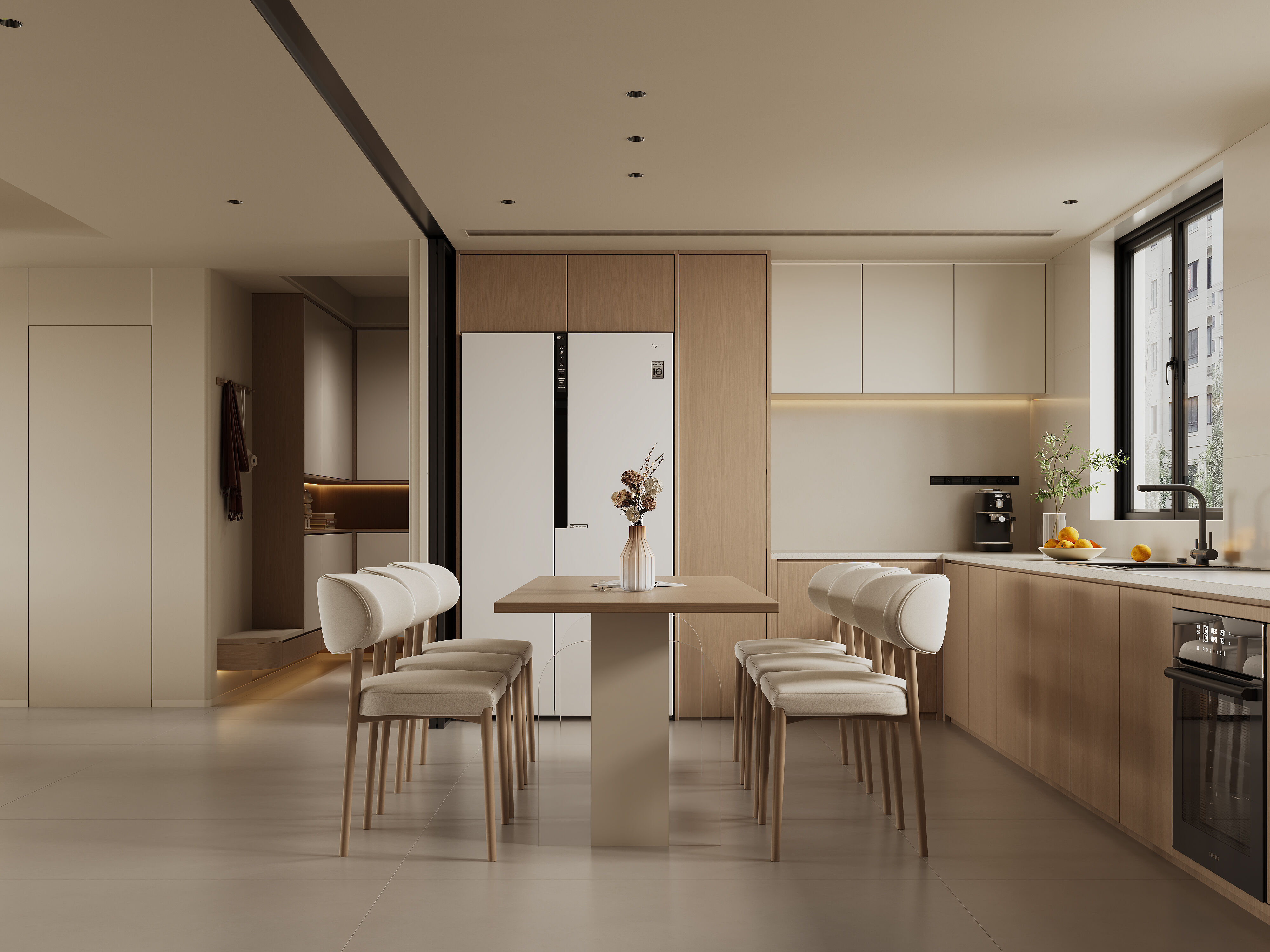 Warm  modern living room scene 3D model_5