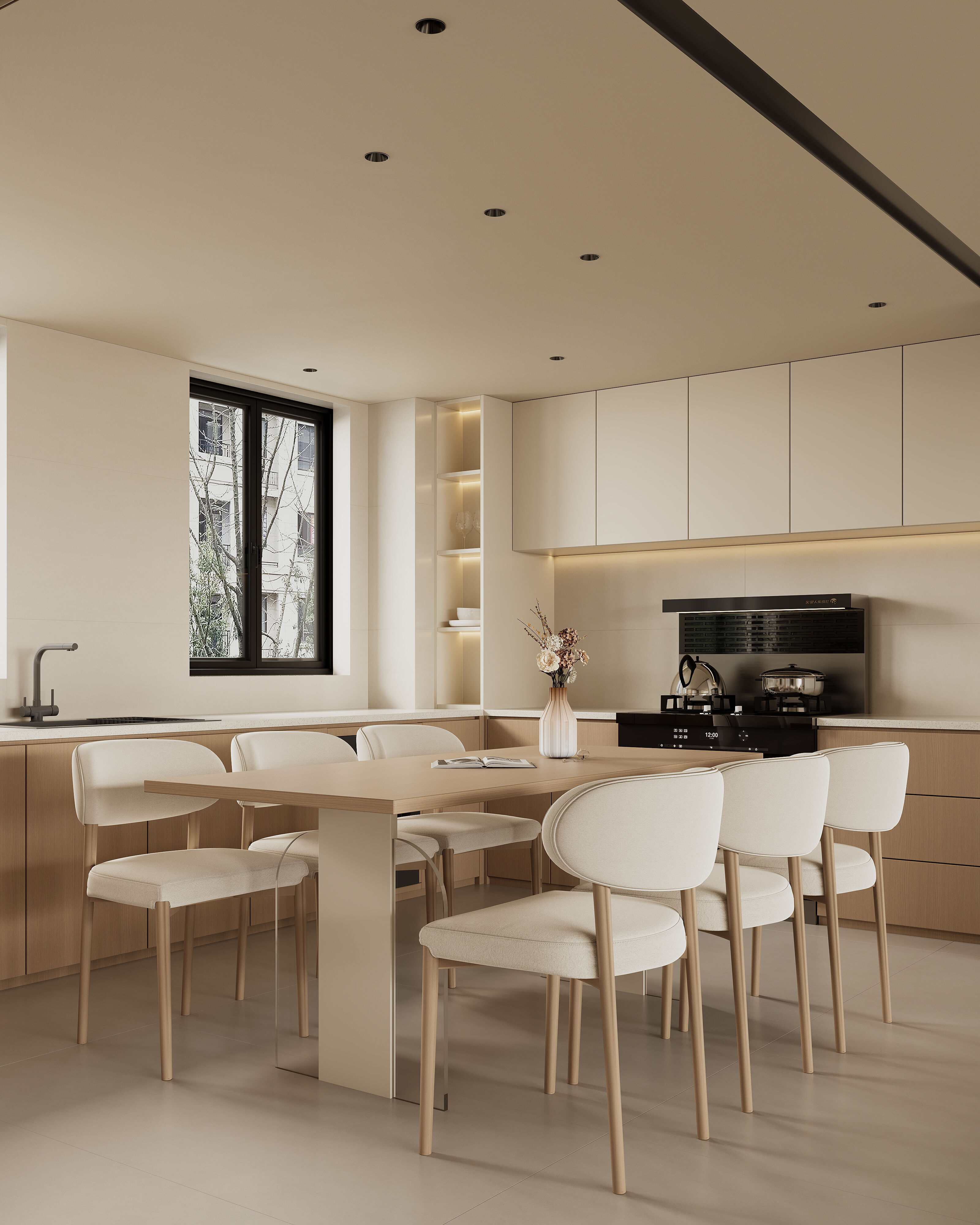 Warm  modern living room scene 3D model_6