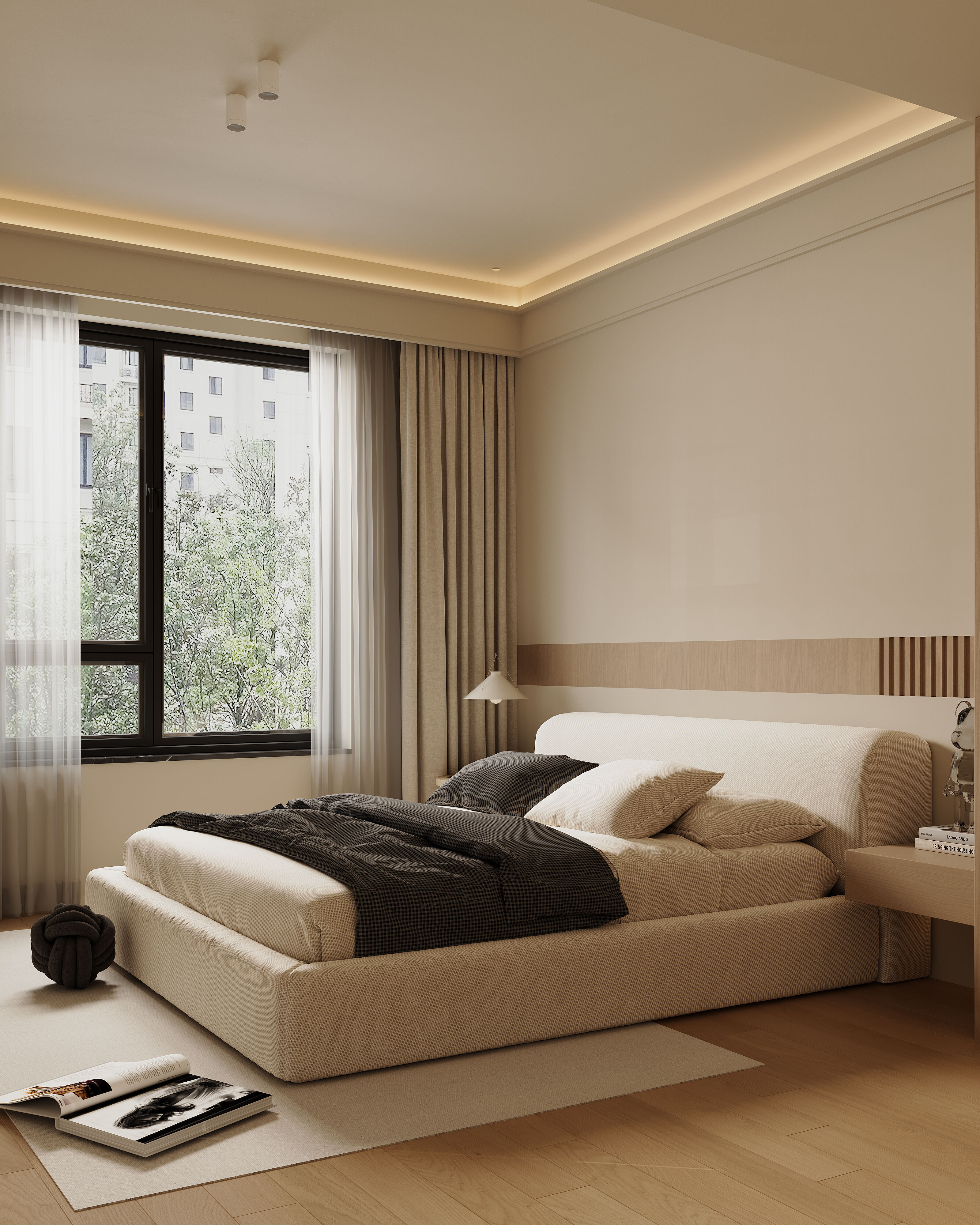 Warm  modern living room scene 3D model_14