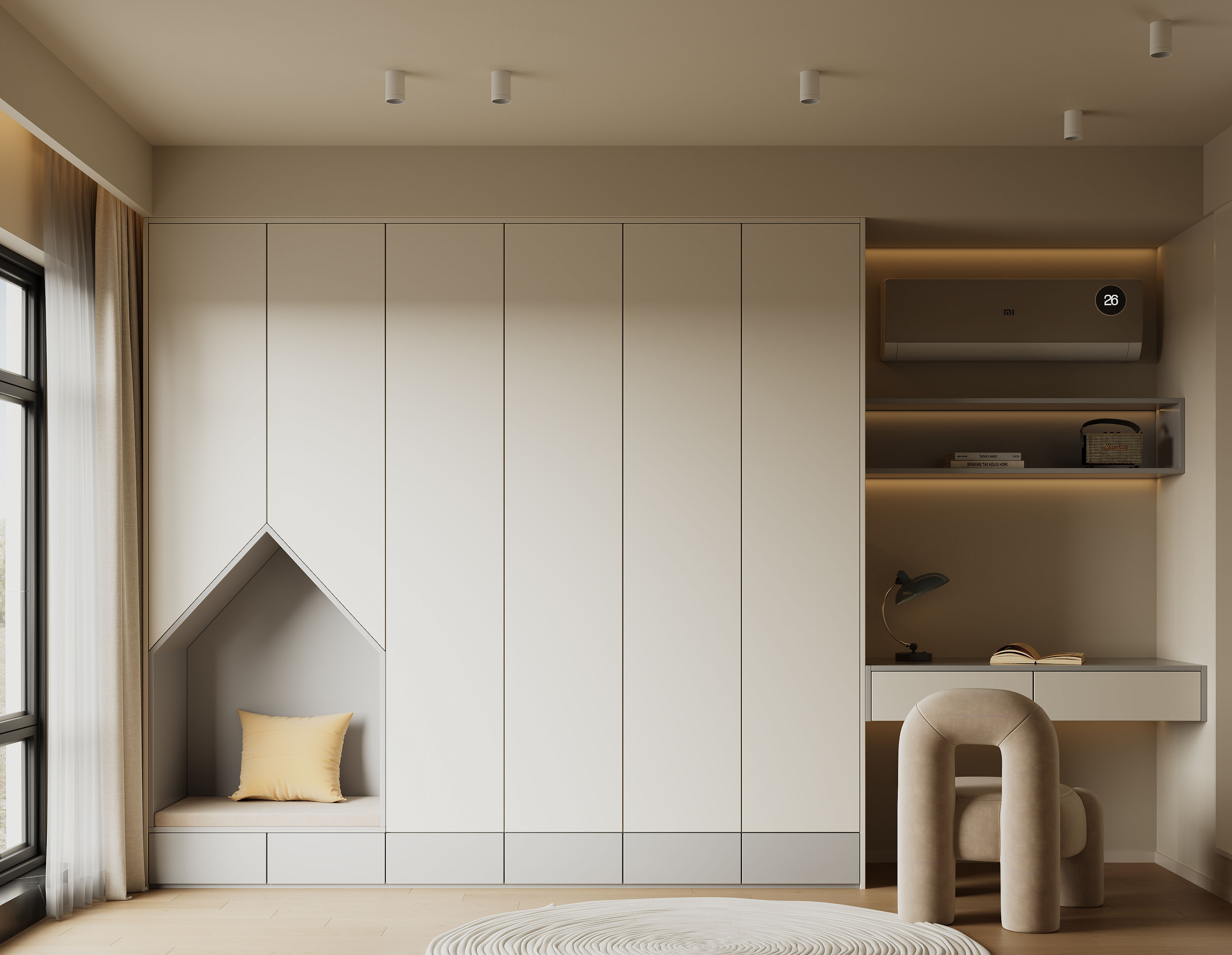 Warm  modern living room scene 3D model_22