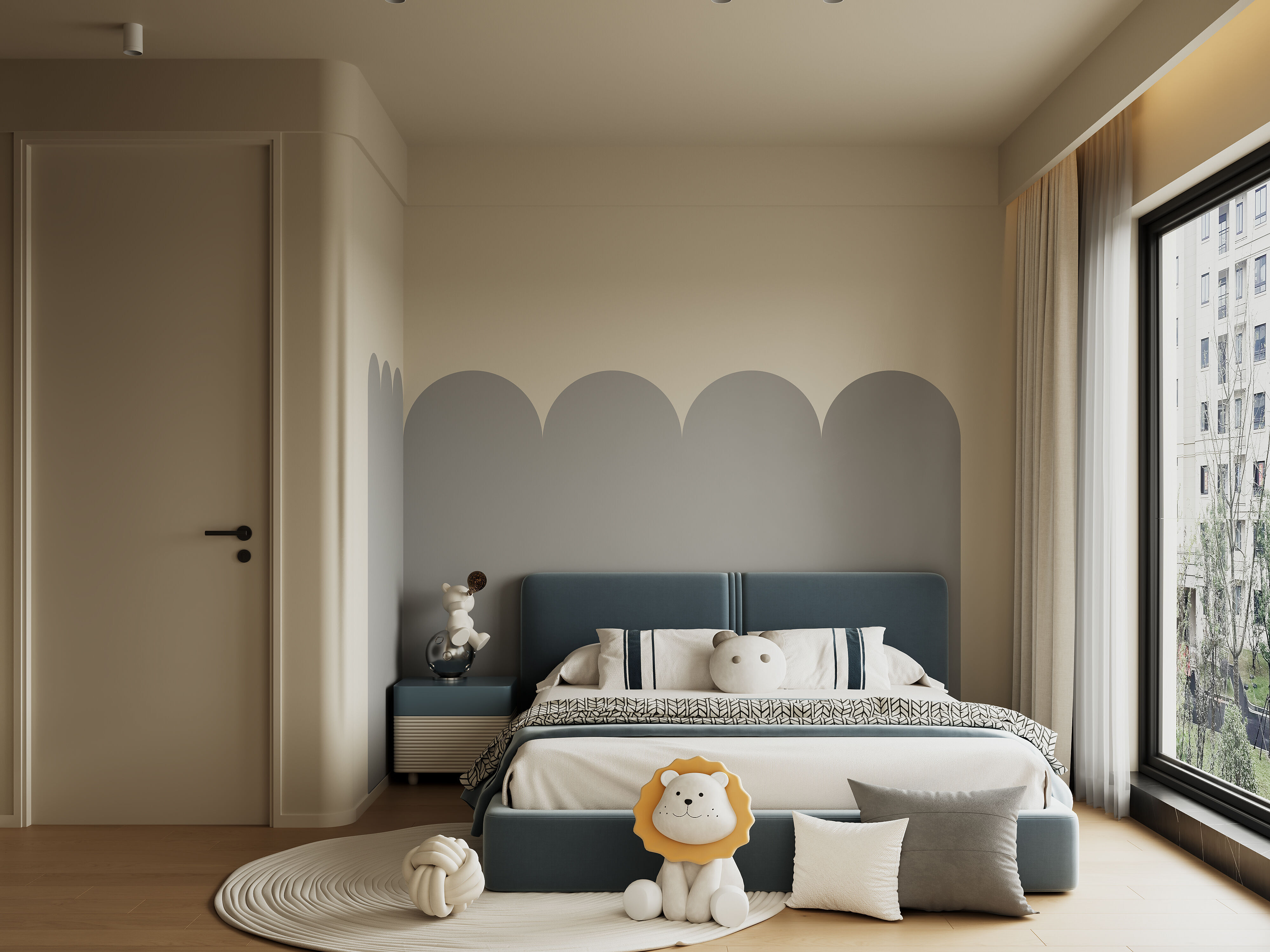 Warm  modern living room scene 3D model_20