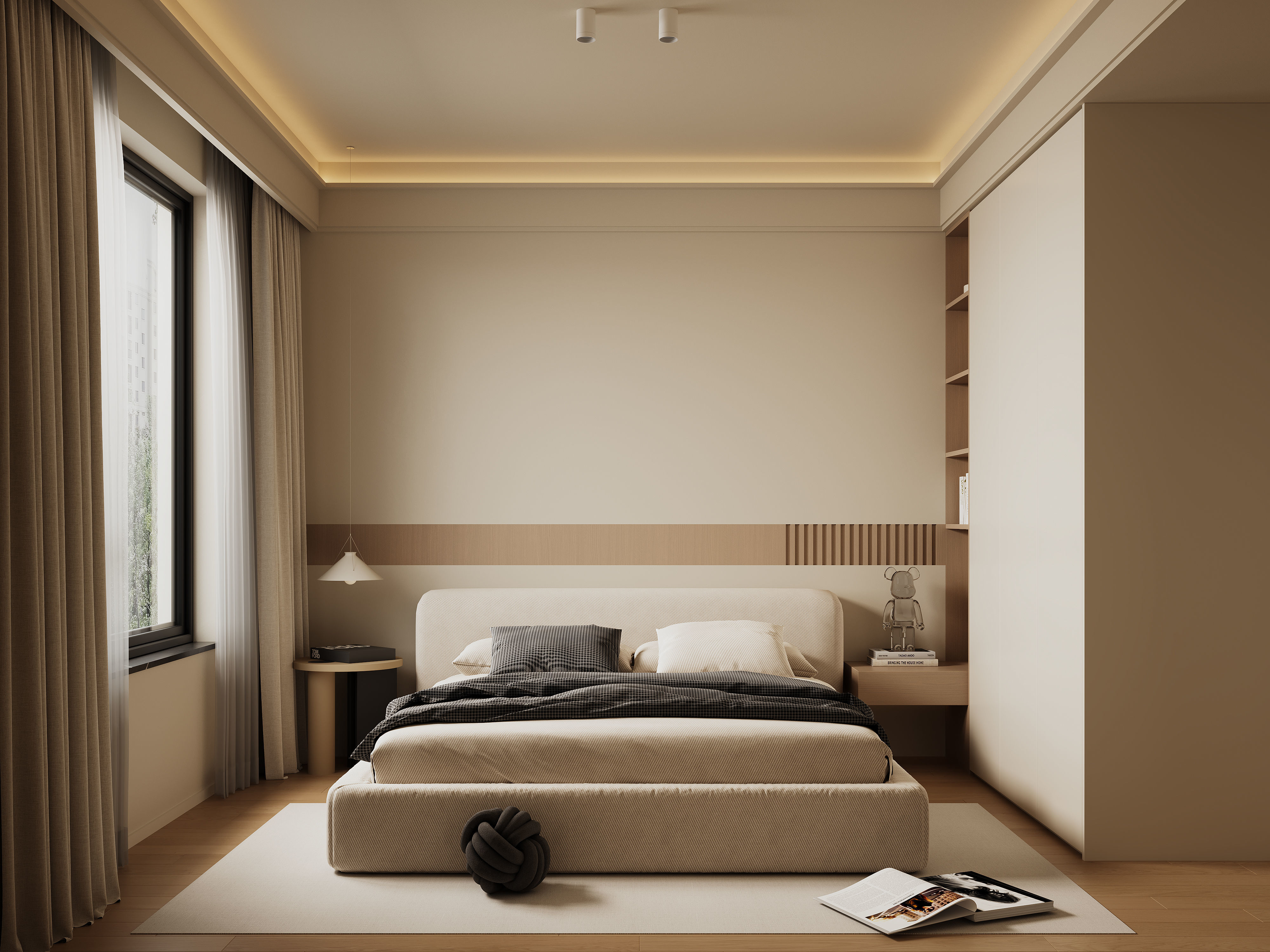 Warm  modern living room scene 3D model_13