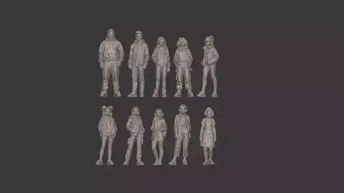 Street style figure set for diorama