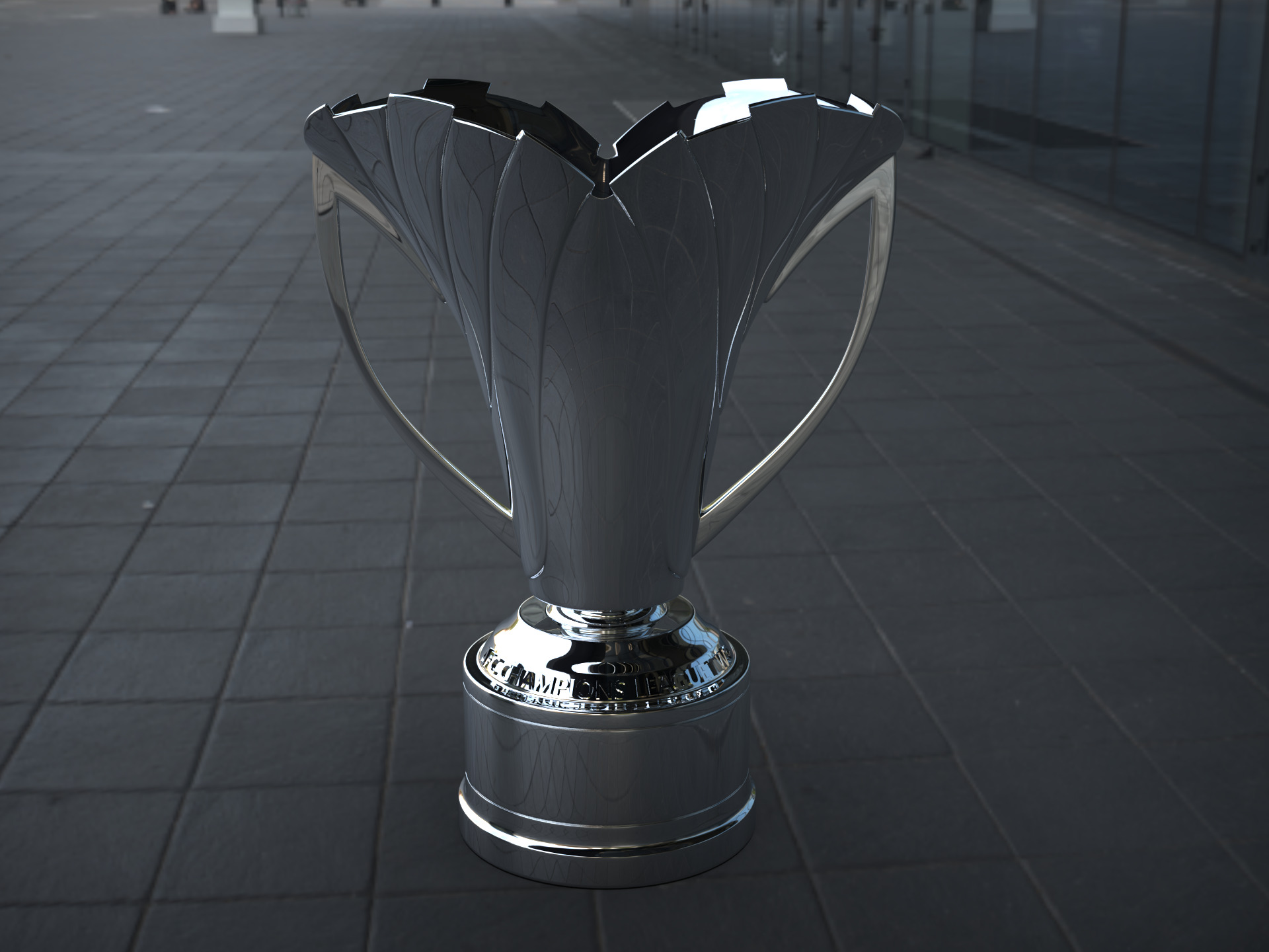3D model AFC asian Champions League Two Trophy award - STL 3D