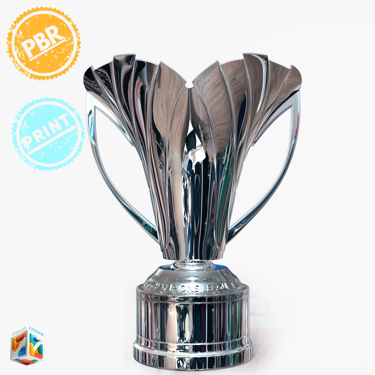 3D model AFC asian Champions League Two Trophy award - STL 3D