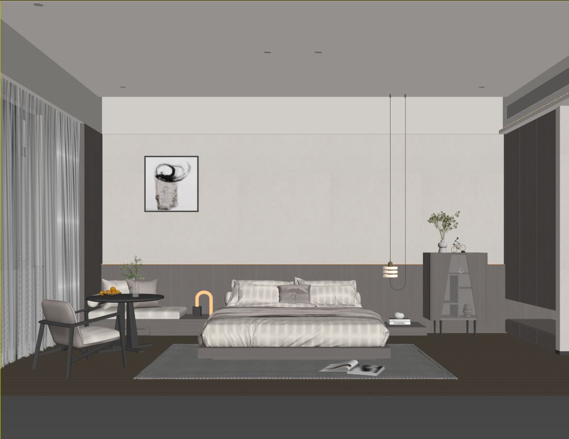 Simple apartment room scene 3D model_3