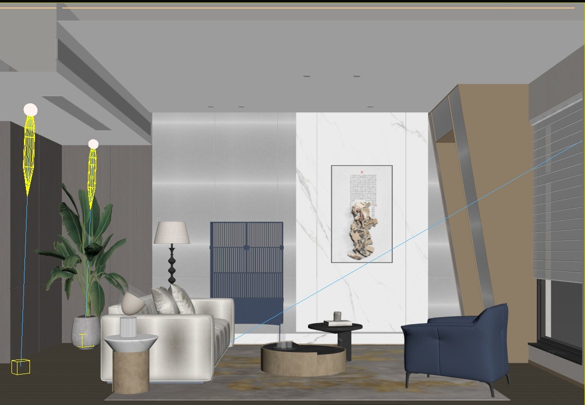 Simple apartment room scene 3D model_5