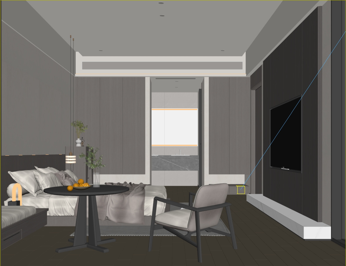 Simple apartment room scene 3D model_4