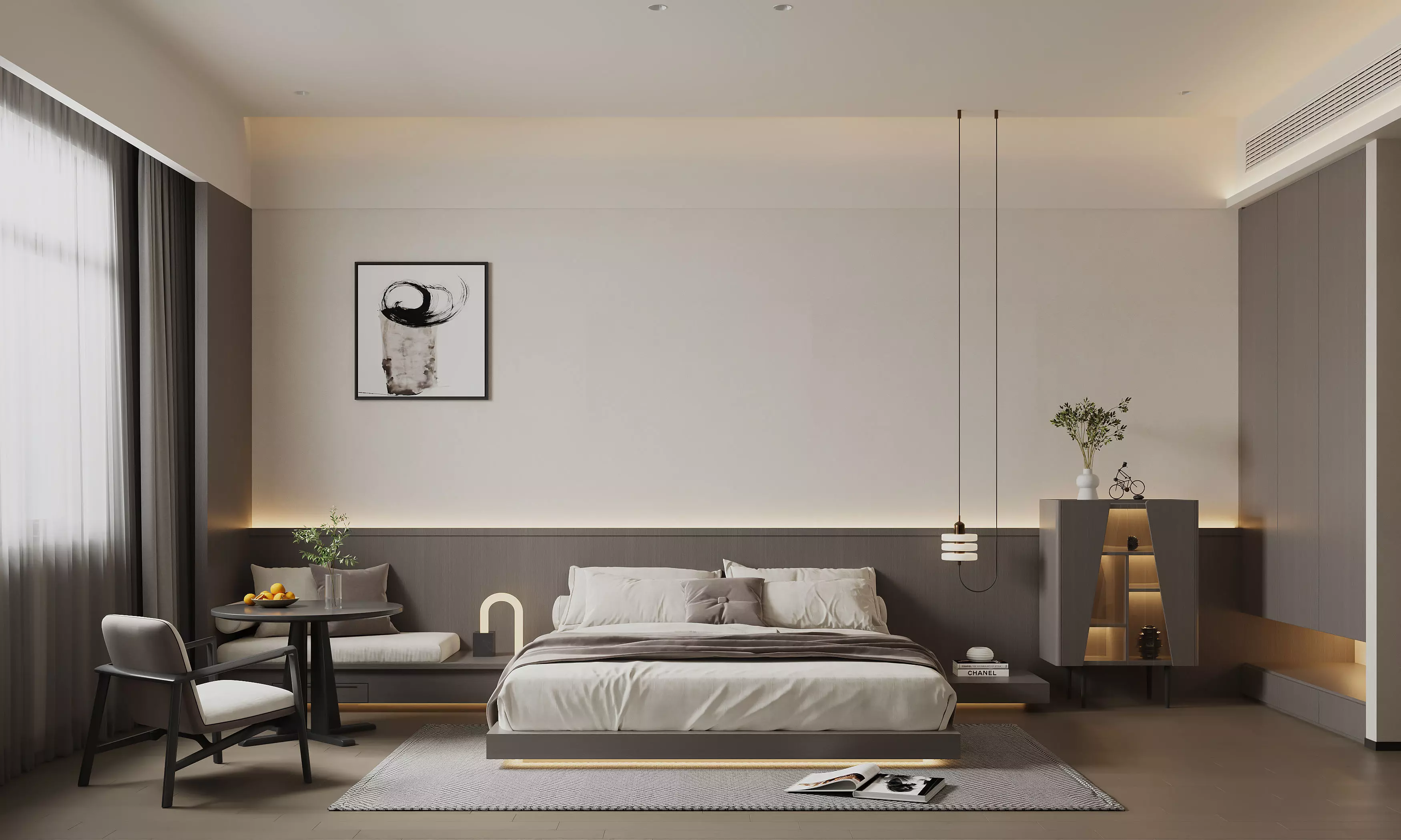 Simple apartment room scene 3D model_0