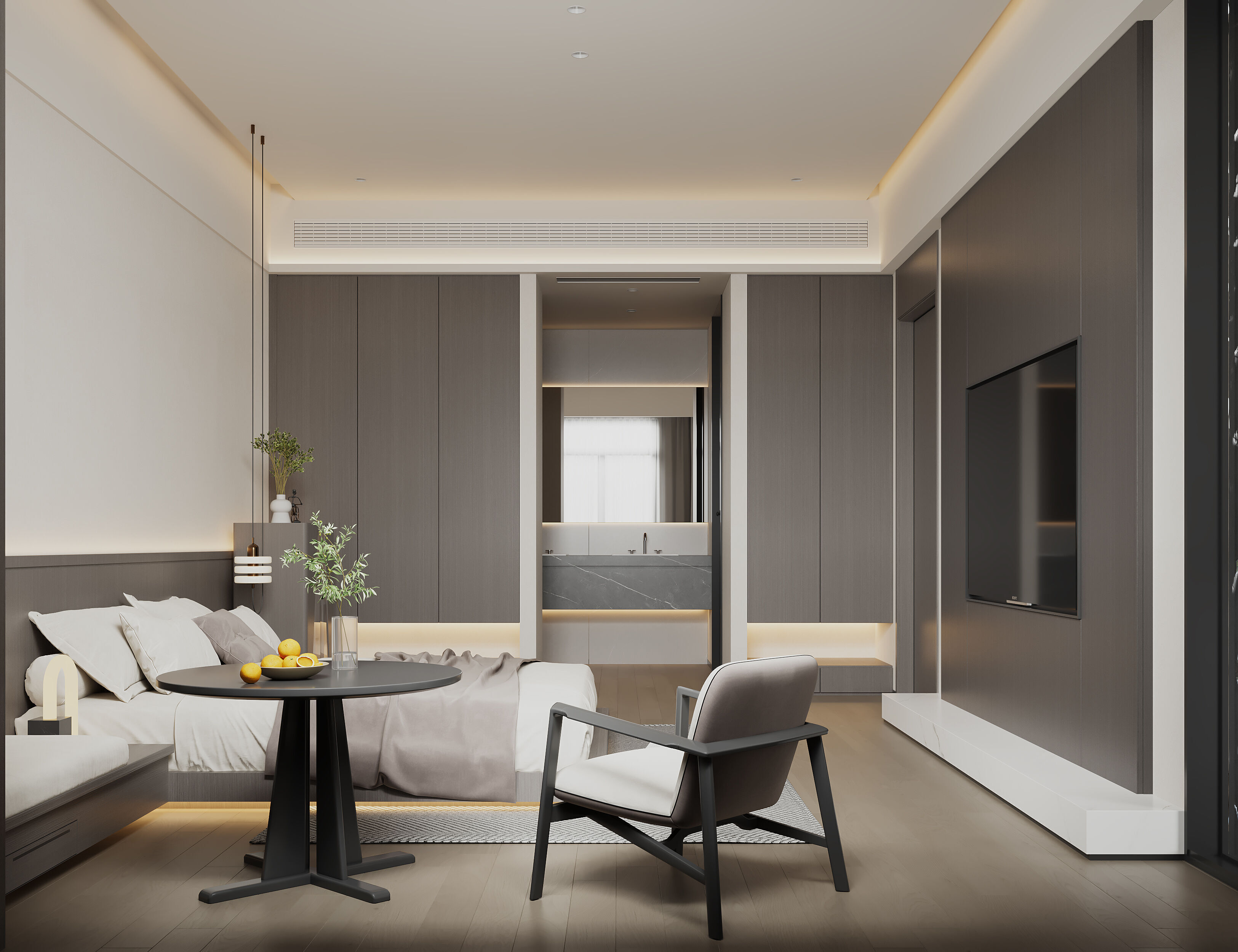 Simple apartment room scene 3D model_1