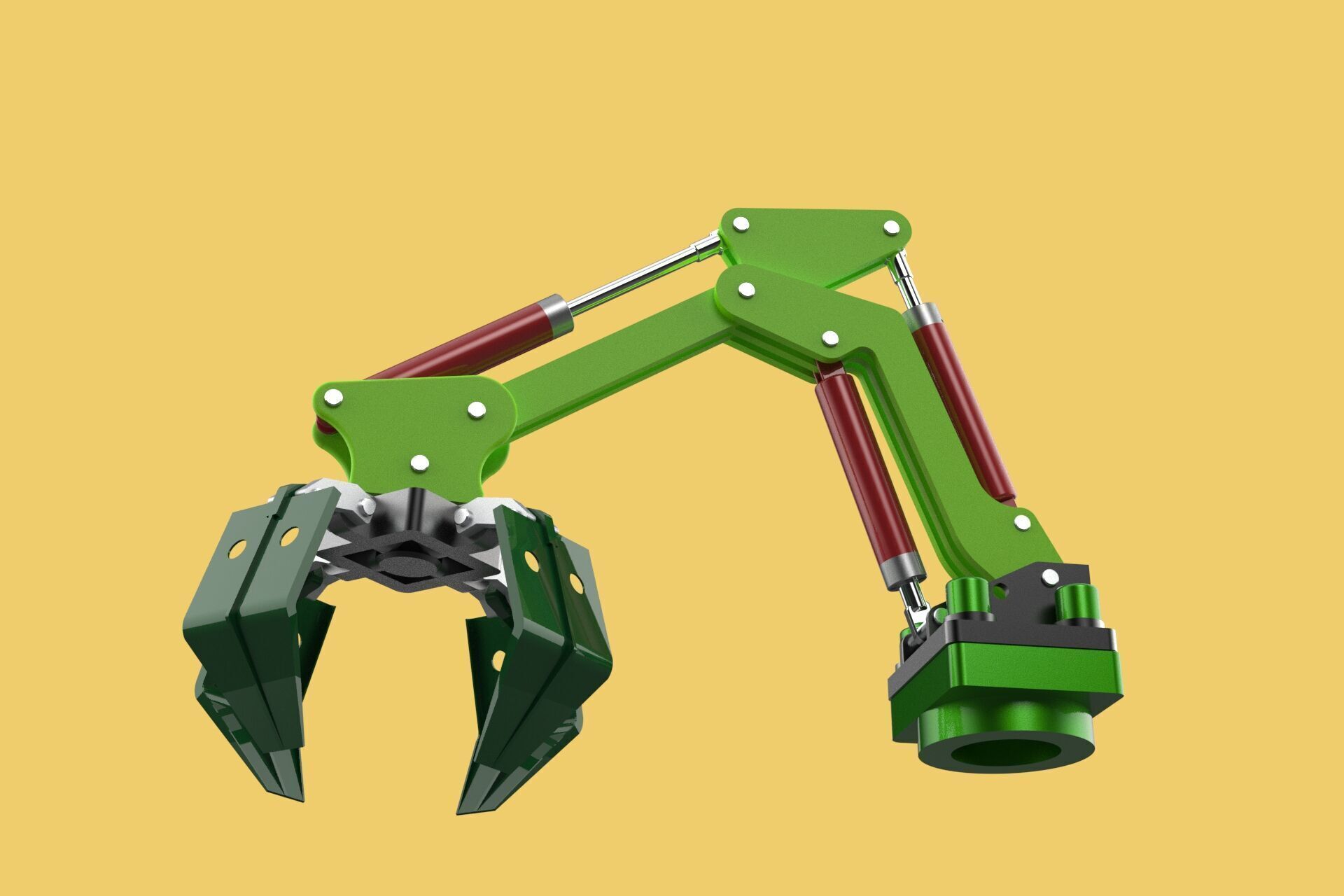 LINK HYDRAULIC THUMB KNUCKLE BOOM ARM CRANE LIFTING ATTACHMENT 3D model_29