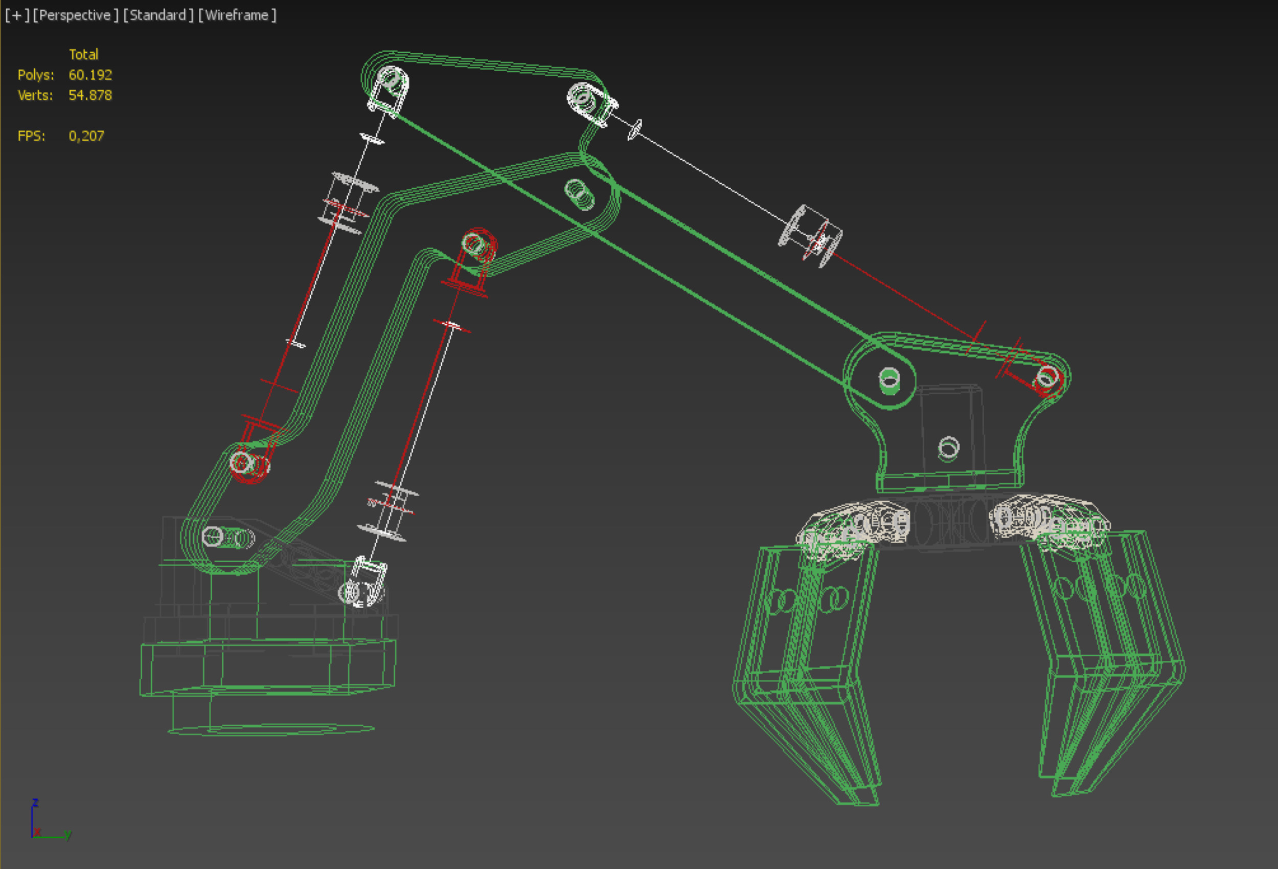 LINK HYDRAULIC THUMB KNUCKLE BOOM ARM CRANE LIFTING ATTACHMENT 3D model_34