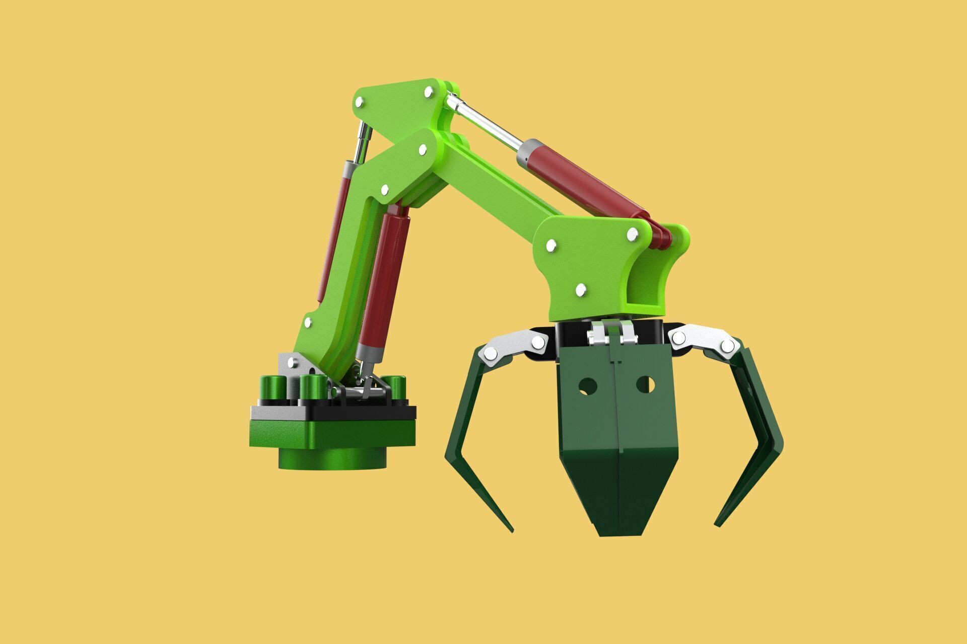 LINK HYDRAULIC THUMB KNUCKLE BOOM ARM CRANE LIFTING ATTACHMENT 3D model_14