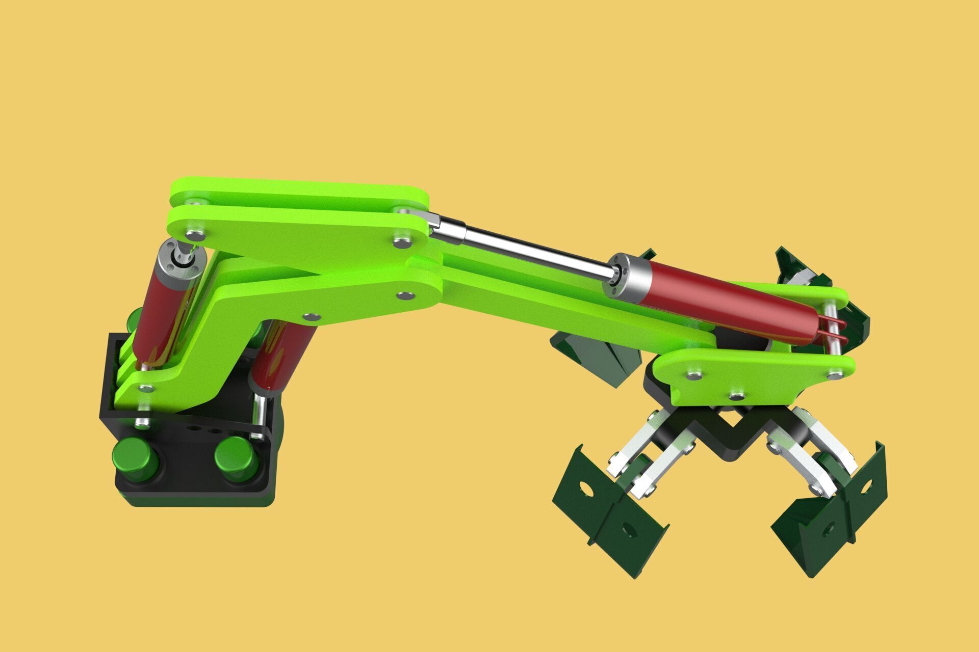 LINK HYDRAULIC THUMB KNUCKLE BOOM ARM CRANE LIFTING ATTACHMENT 3D model_5