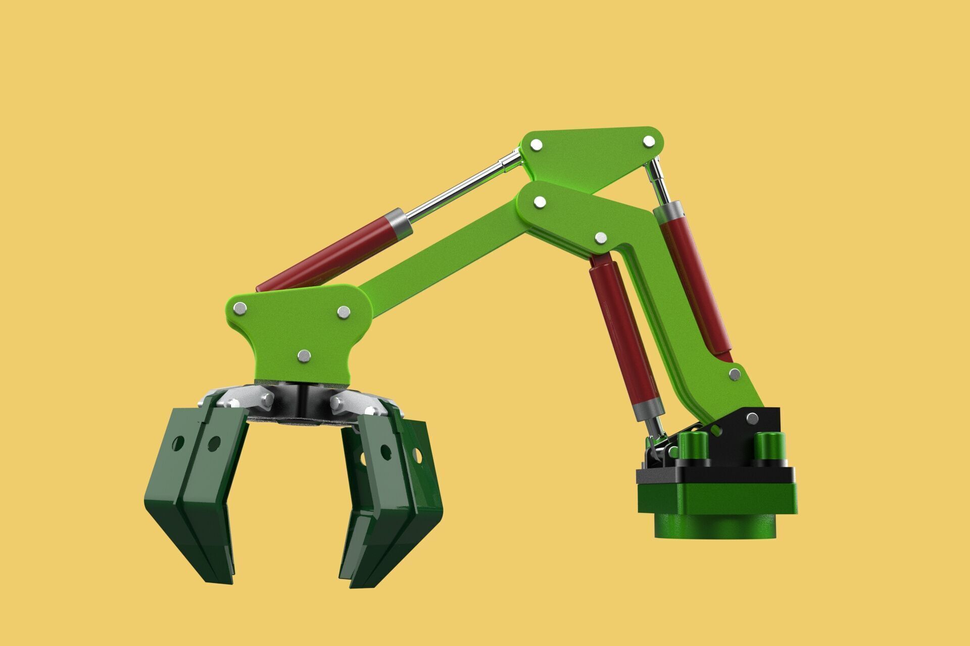 LINK HYDRAULIC THUMB KNUCKLE BOOM ARM CRANE LIFTING ATTACHMENT 3D model_28