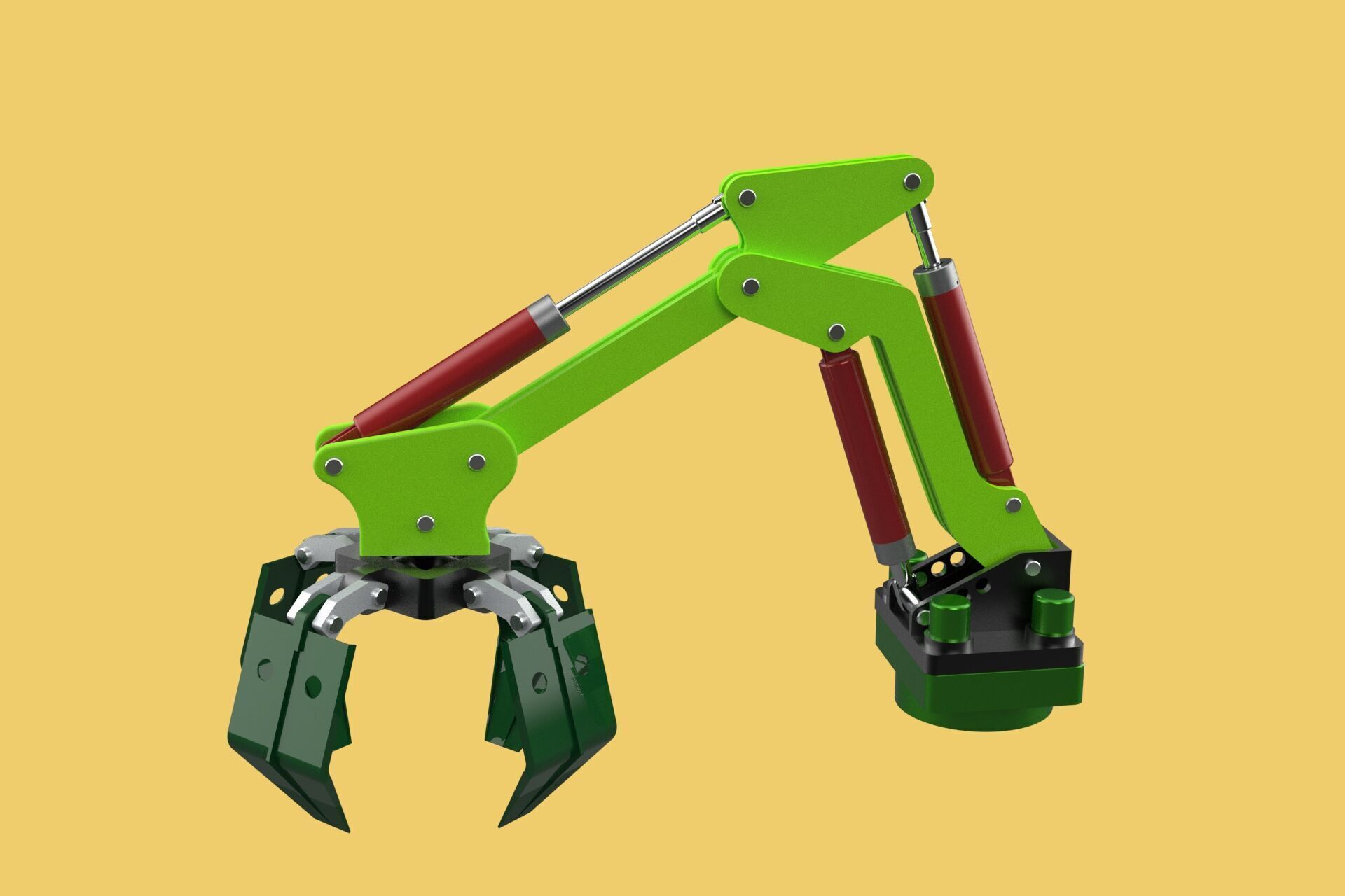 LINK HYDRAULIC THUMB KNUCKLE BOOM ARM CRANE LIFTING ATTACHMENT 3D model_30