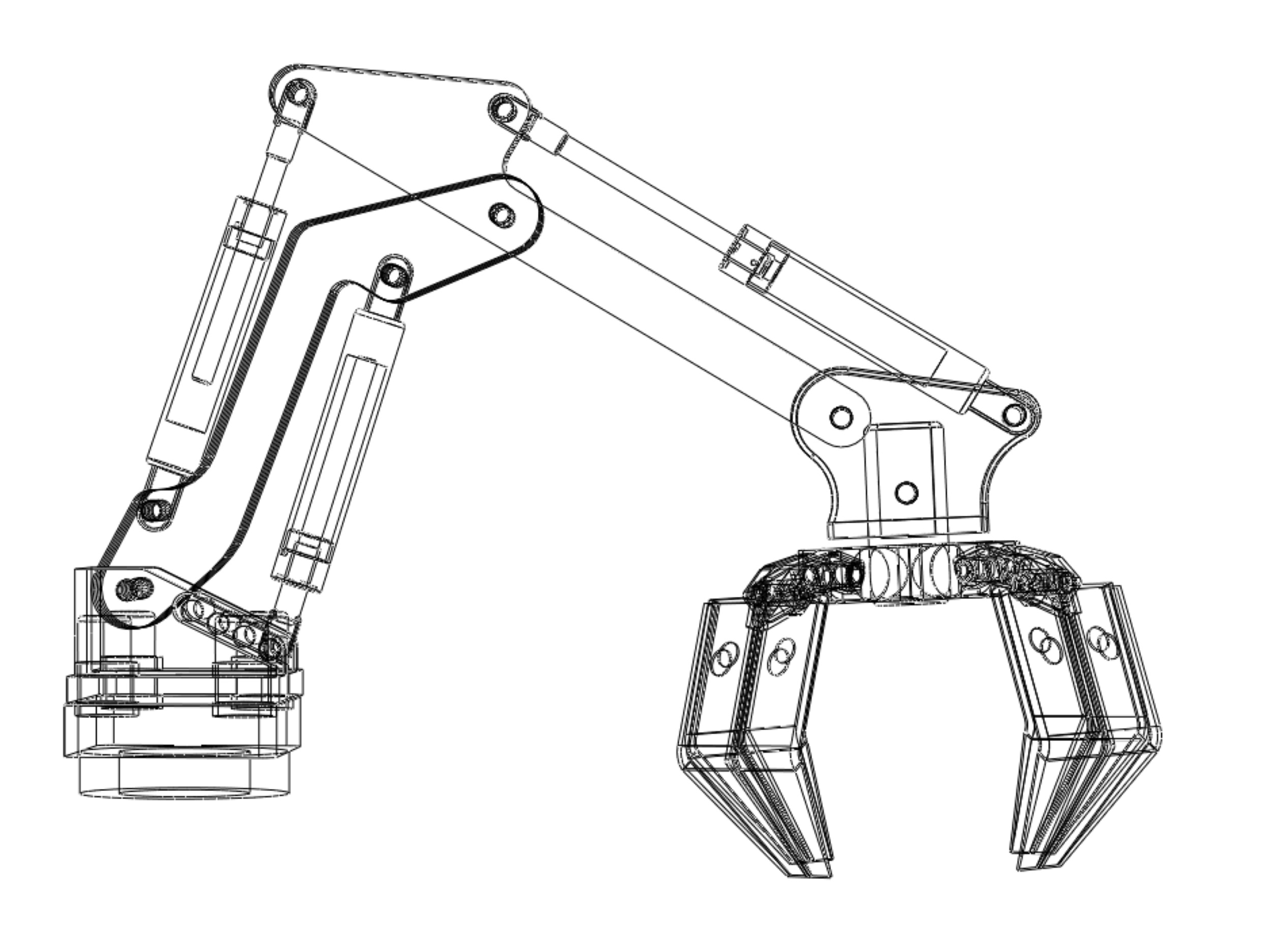 LINK HYDRAULIC THUMB KNUCKLE BOOM ARM CRANE LIFTING ATTACHMENT 3D model_36