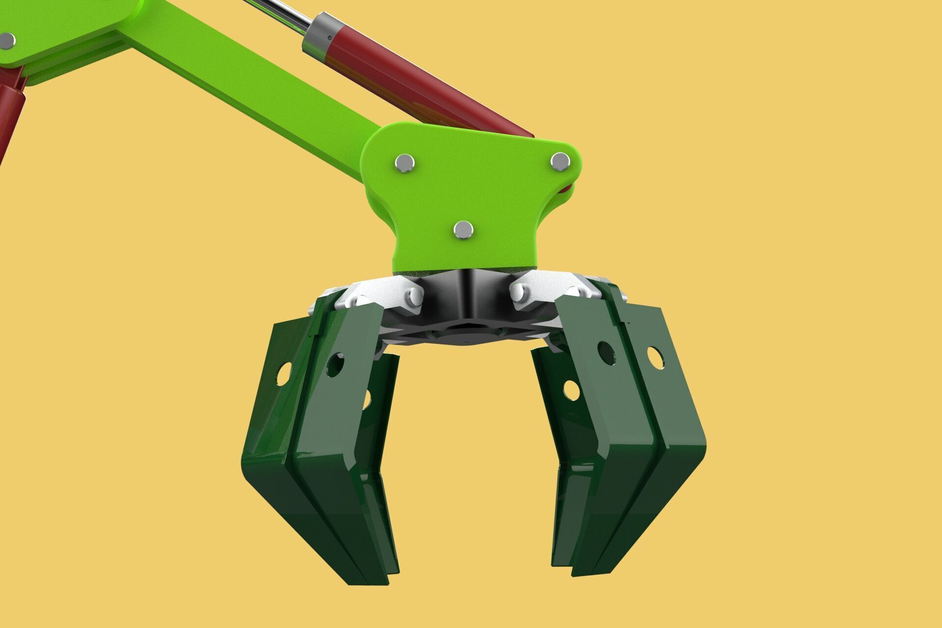 LINK HYDRAULIC THUMB KNUCKLE BOOM ARM CRANE LIFTING ATTACHMENT 3D model_17