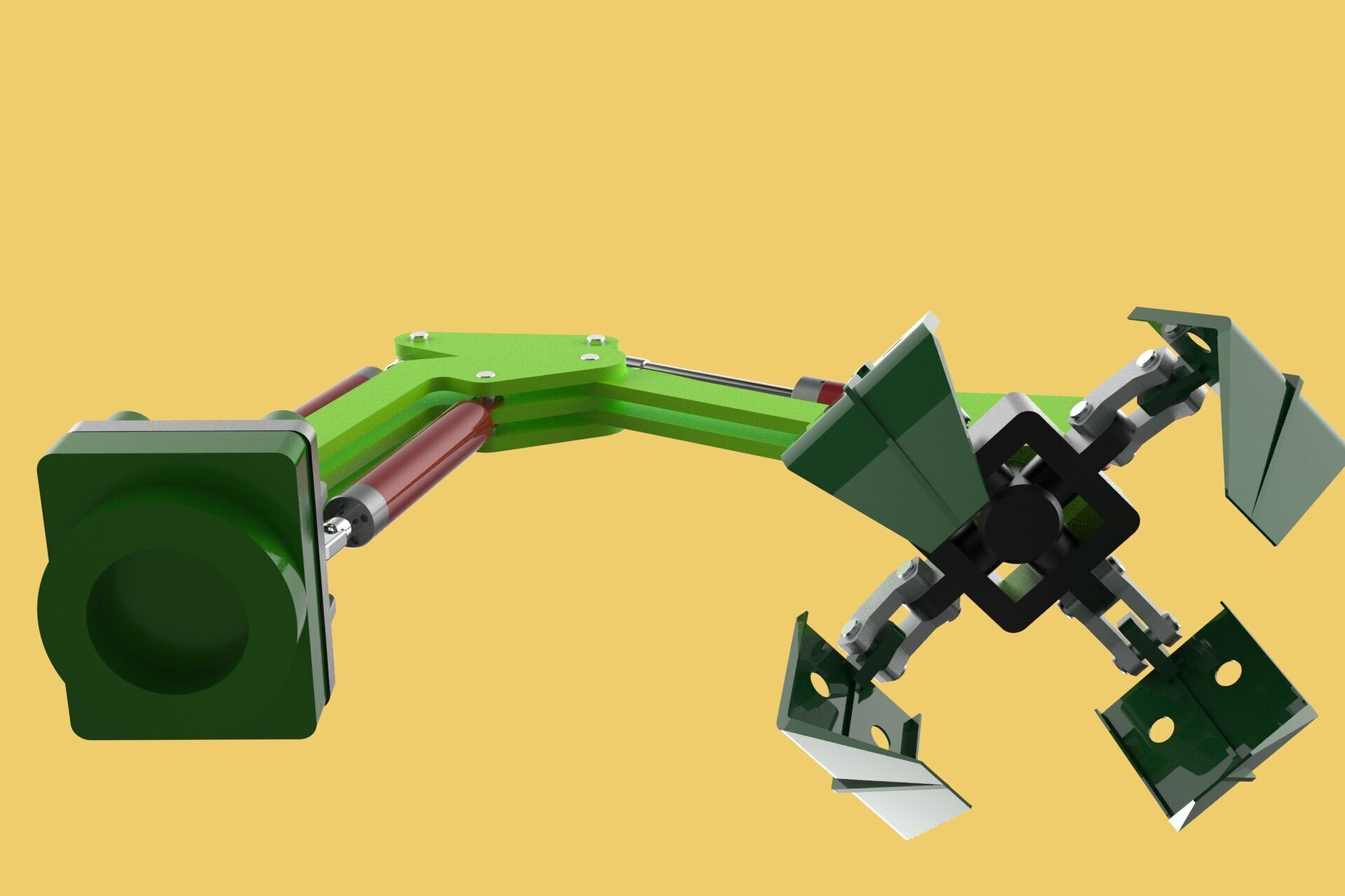 LINK HYDRAULIC THUMB KNUCKLE BOOM ARM CRANE LIFTING ATTACHMENT 3D model_6