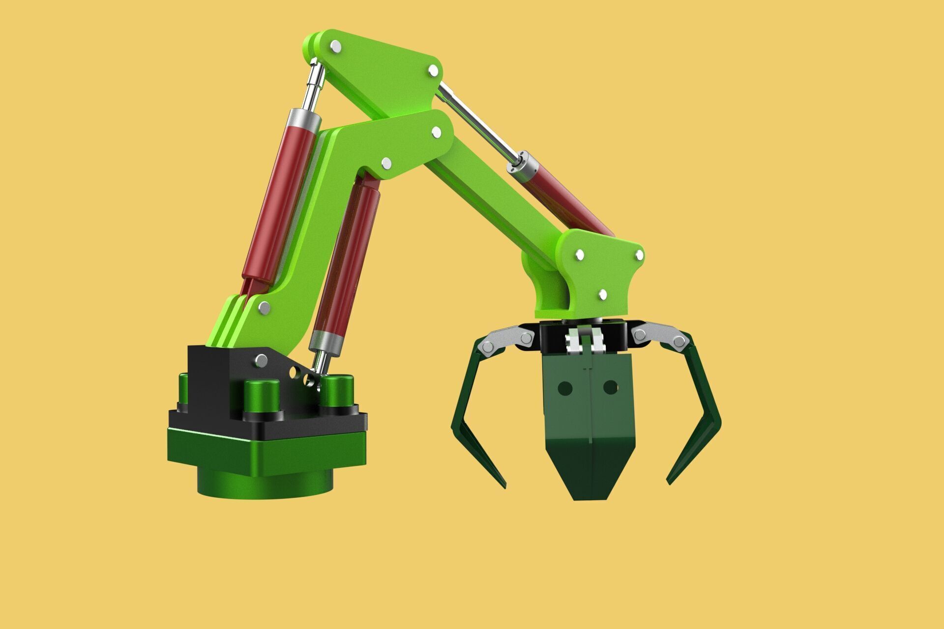 LINK HYDRAULIC THUMB KNUCKLE BOOM ARM CRANE LIFTING ATTACHMENT 3D model_13