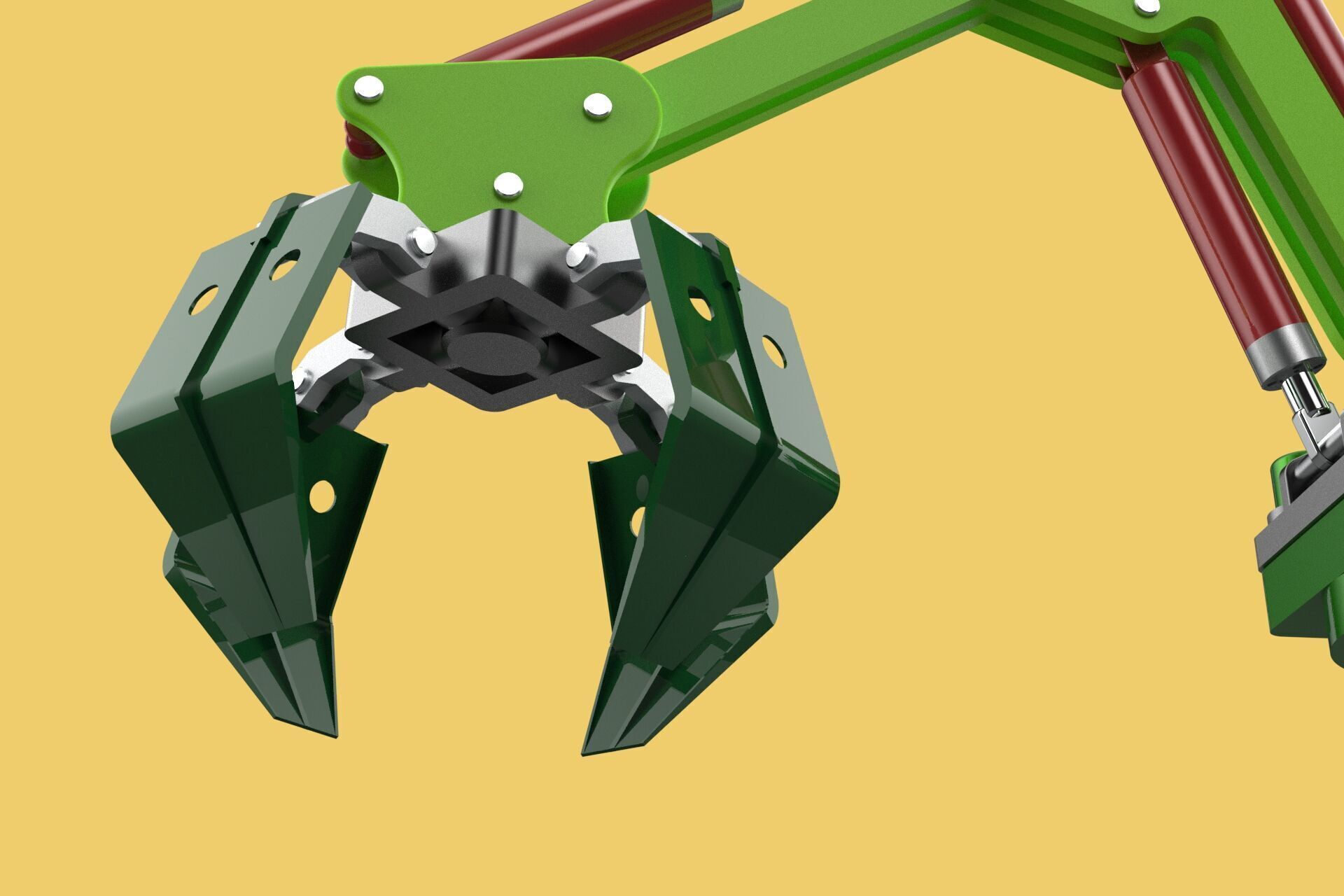 LINK HYDRAULIC THUMB KNUCKLE BOOM ARM CRANE LIFTING ATTACHMENT 3D model_24