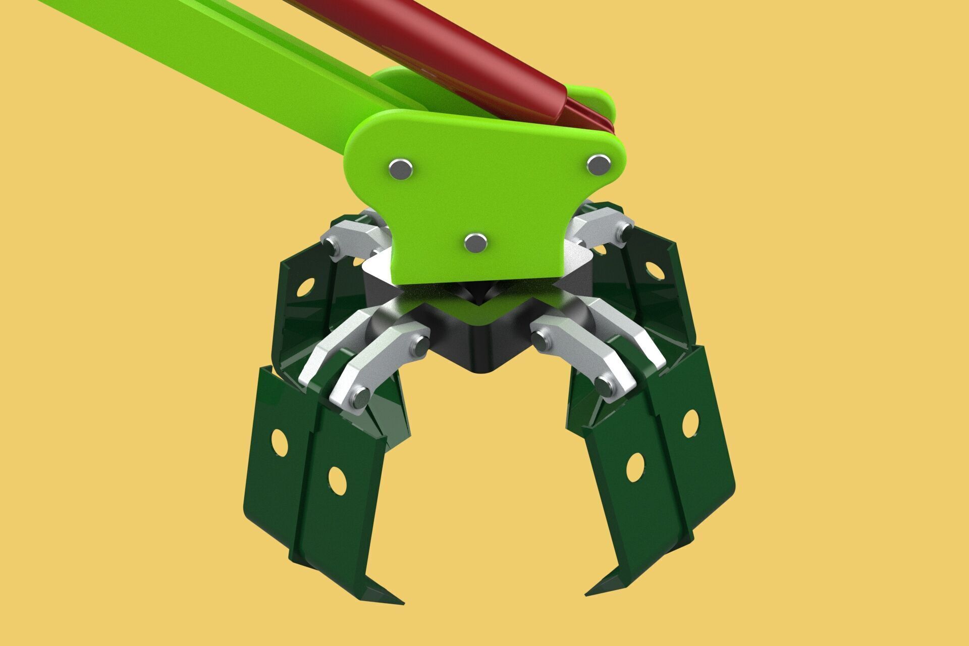 LINK HYDRAULIC THUMB KNUCKLE BOOM ARM CRANE LIFTING ATTACHMENT 3D model_18