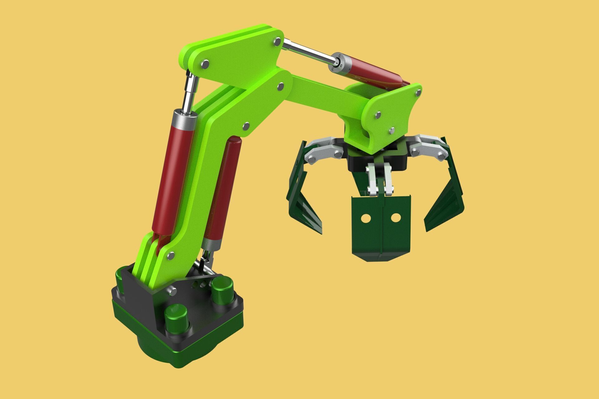 LINK HYDRAULIC THUMB KNUCKLE BOOM ARM CRANE LIFTING ATTACHMENT 3D model_7