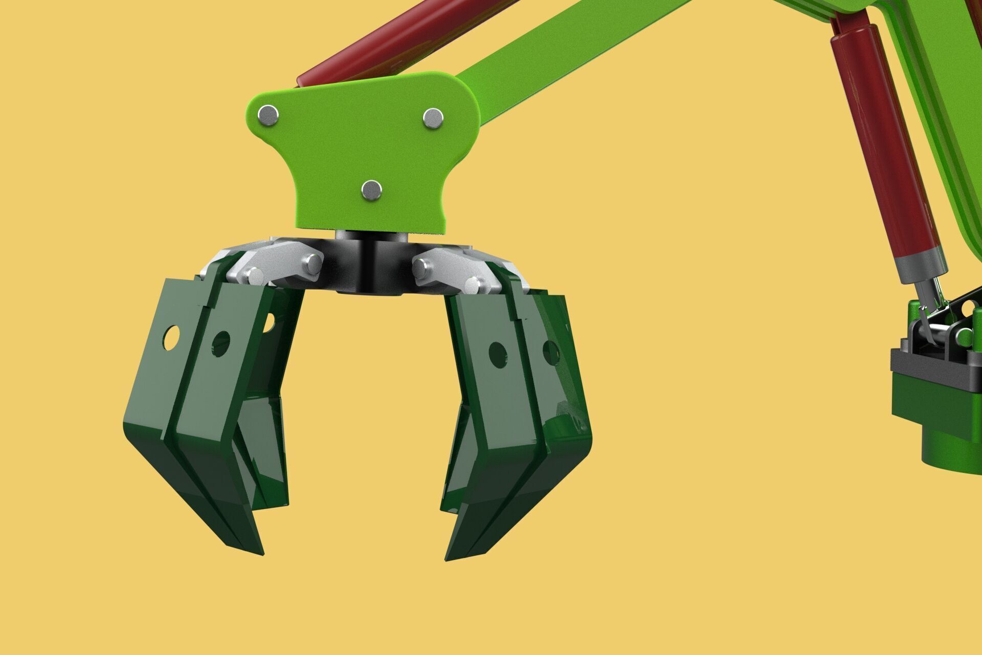 LINK HYDRAULIC THUMB KNUCKLE BOOM ARM CRANE LIFTING ATTACHMENT 3D model_21