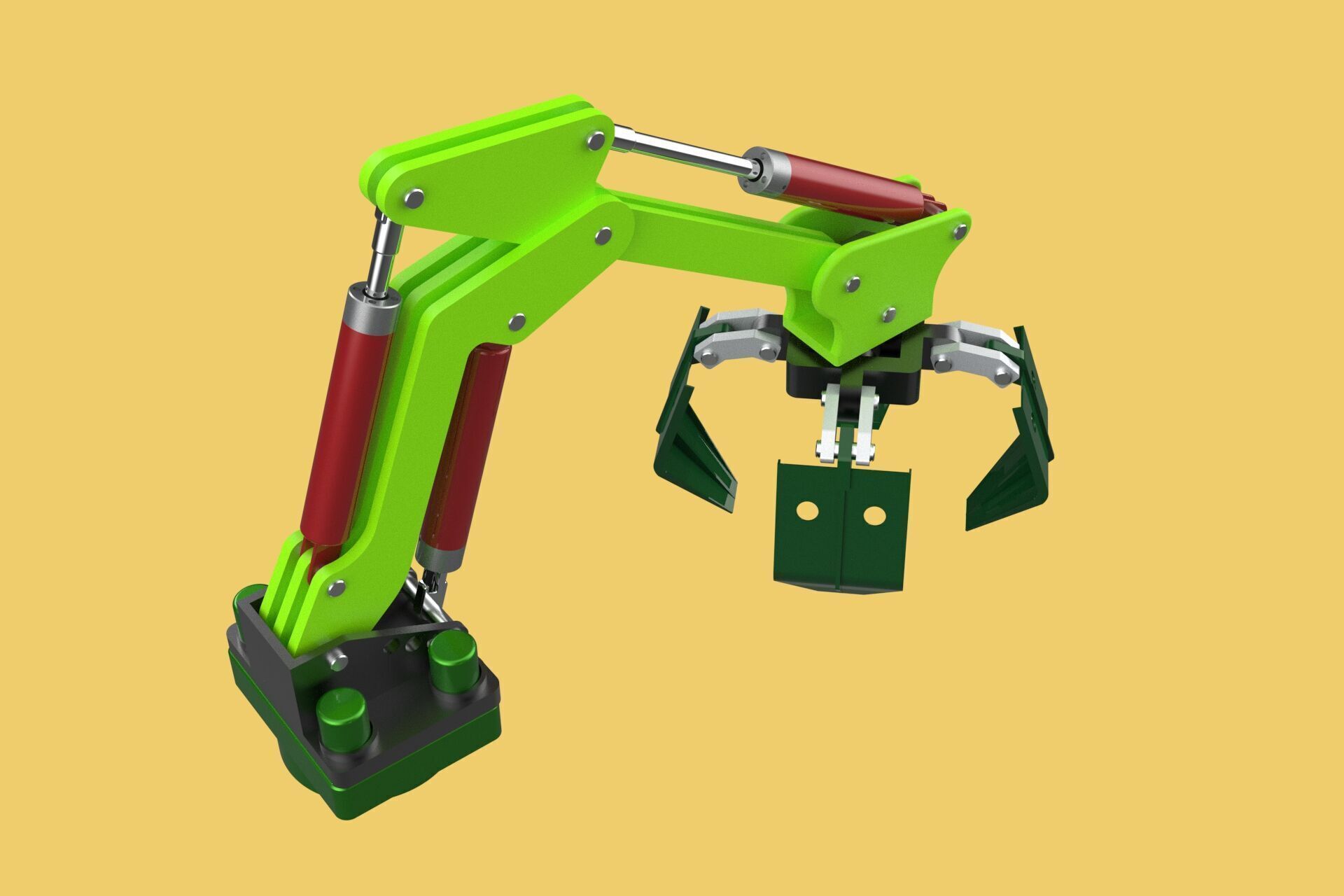 LINK HYDRAULIC THUMB KNUCKLE BOOM ARM CRANE LIFTING ATTACHMENT 3D model_12