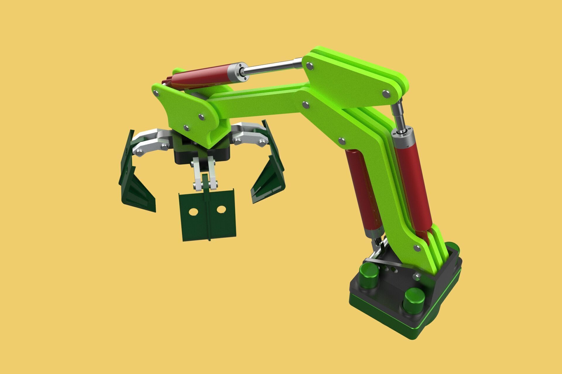 LINK HYDRAULIC THUMB KNUCKLE BOOM ARM CRANE LIFTING ATTACHMENT 3D model_10