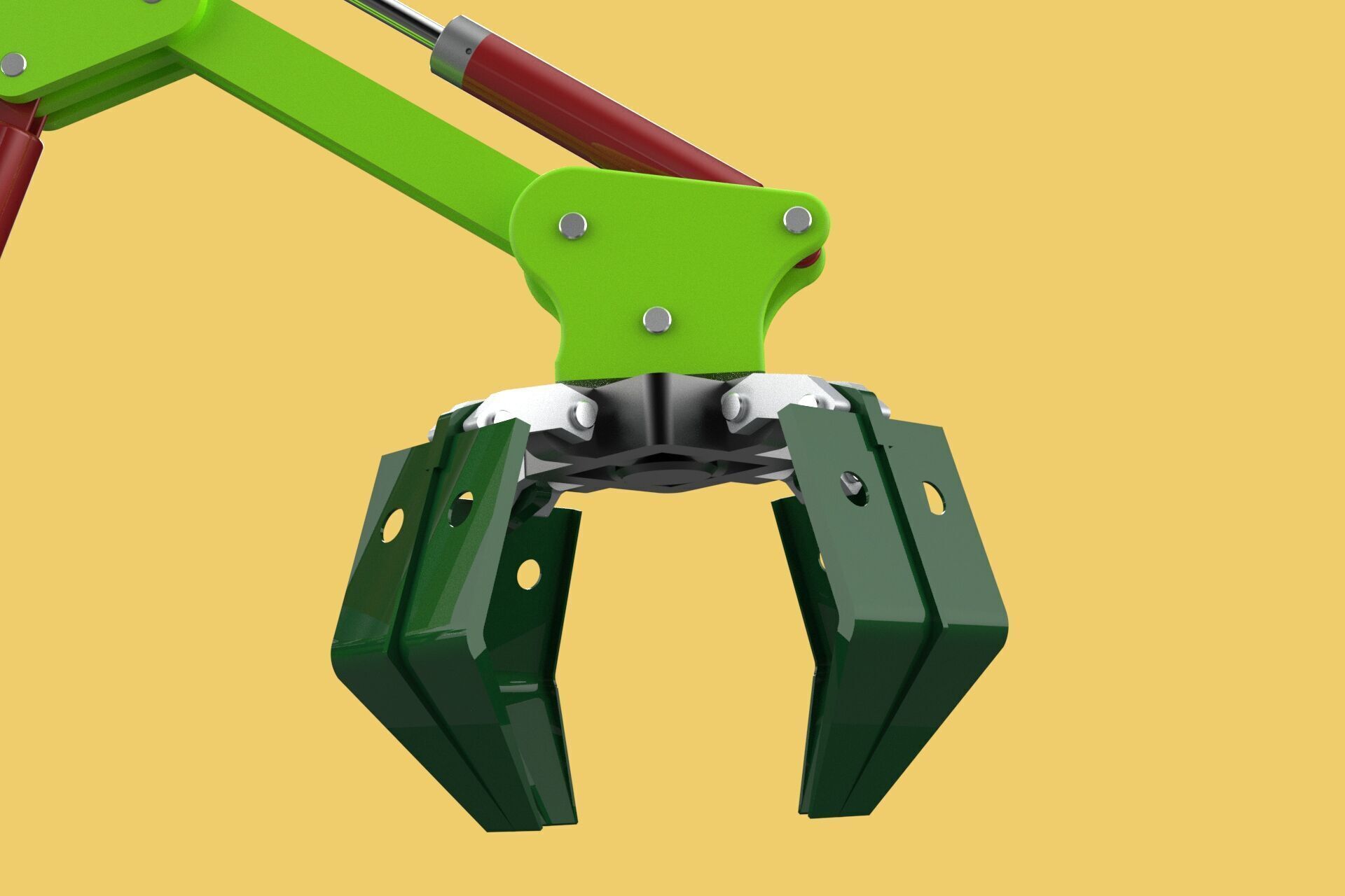 LINK HYDRAULIC THUMB KNUCKLE BOOM ARM CRANE LIFTING ATTACHMENT 3D model_19