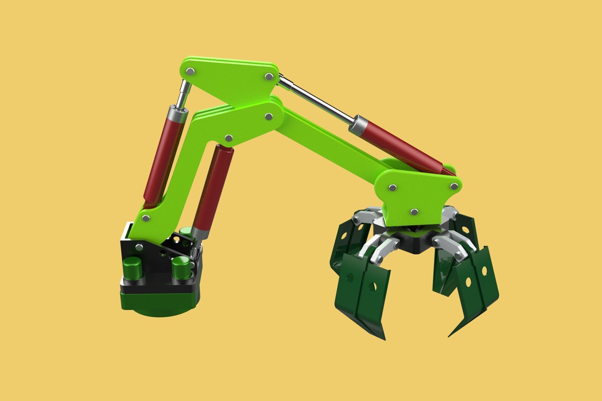 LINK HYDRAULIC THUMB KNUCKLE BOOM ARM CRANE LIFTING ATTACHMENT 3D model_22