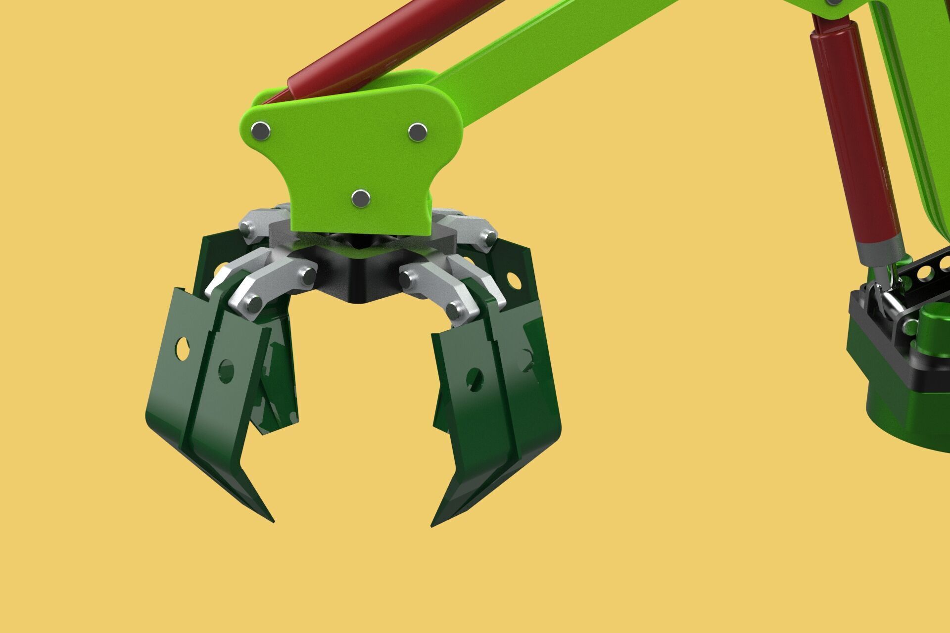 LINK HYDRAULIC THUMB KNUCKLE BOOM ARM CRANE LIFTING ATTACHMENT 3D model_23