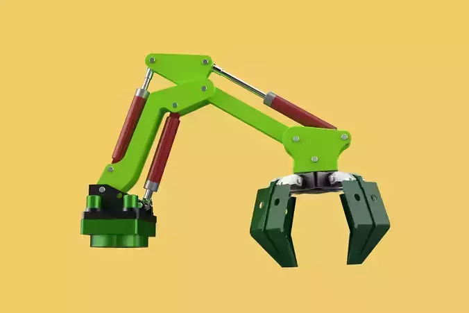 LINK HYDRAULIC THUMB KNUCKLE BOOM ARM CRANE LIFTING ATTACHMENT 3D model