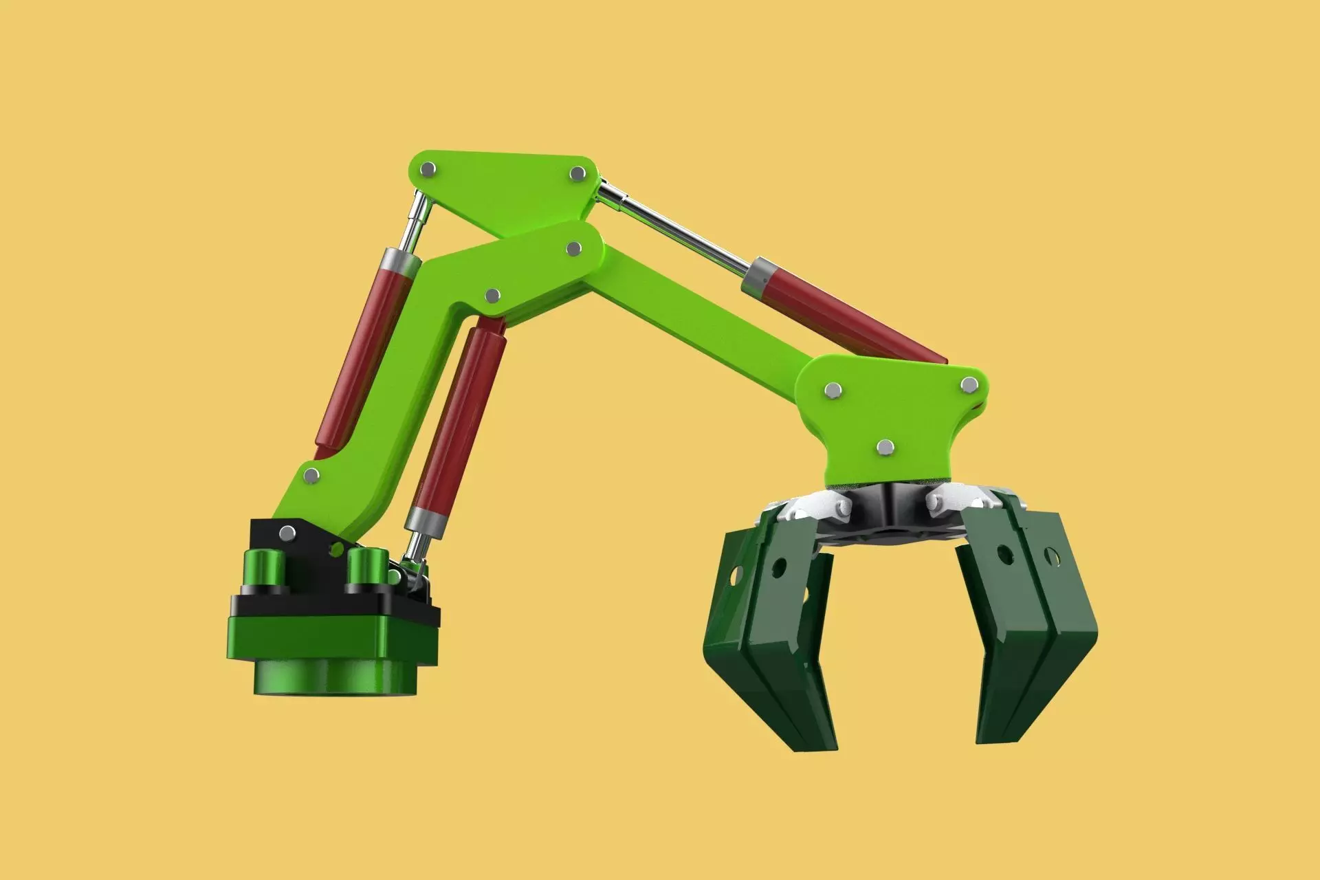 LINK HYDRAULIC THUMB KNUCKLE BOOM ARM CRANE LIFTING ATTACHMENT 3D model_0