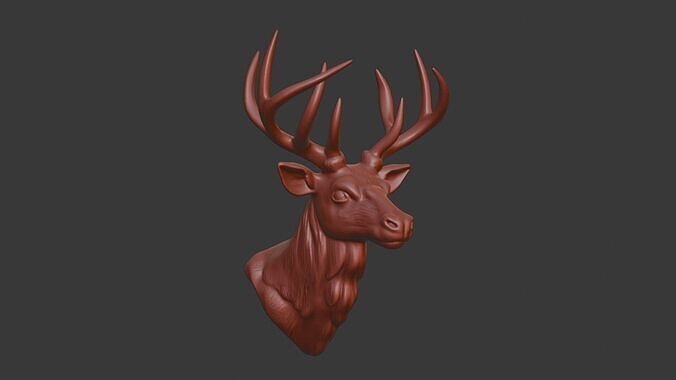 Deer Head Bust 3D STL Printable 3D Model STL 3D print model 3D print model