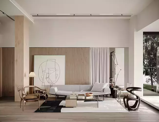 Natural modern-style living room