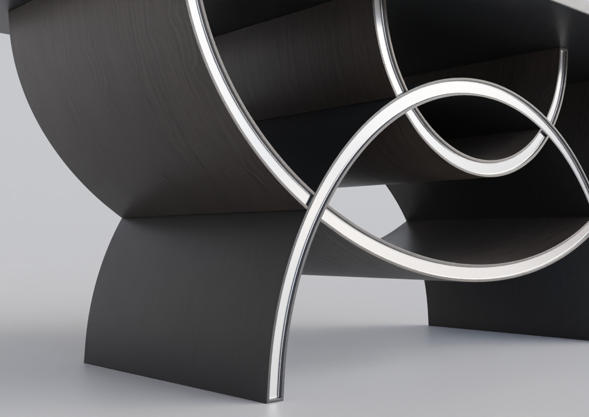 Small Wooden Table Low-poly 3D model_5