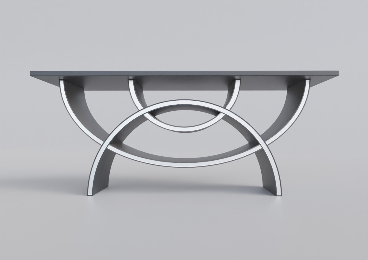 Small Wooden Table Low-poly 3D model_4