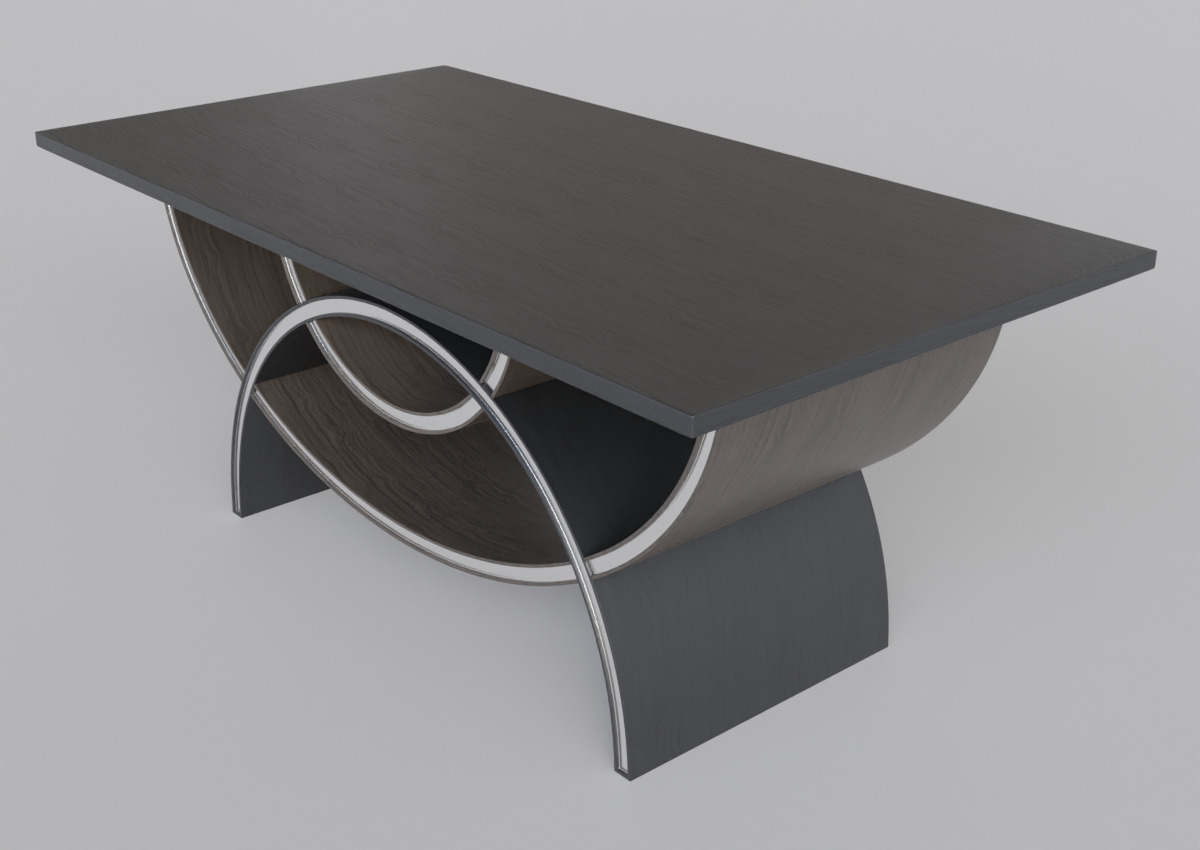 Small Wooden Table Low-poly 3D model_3