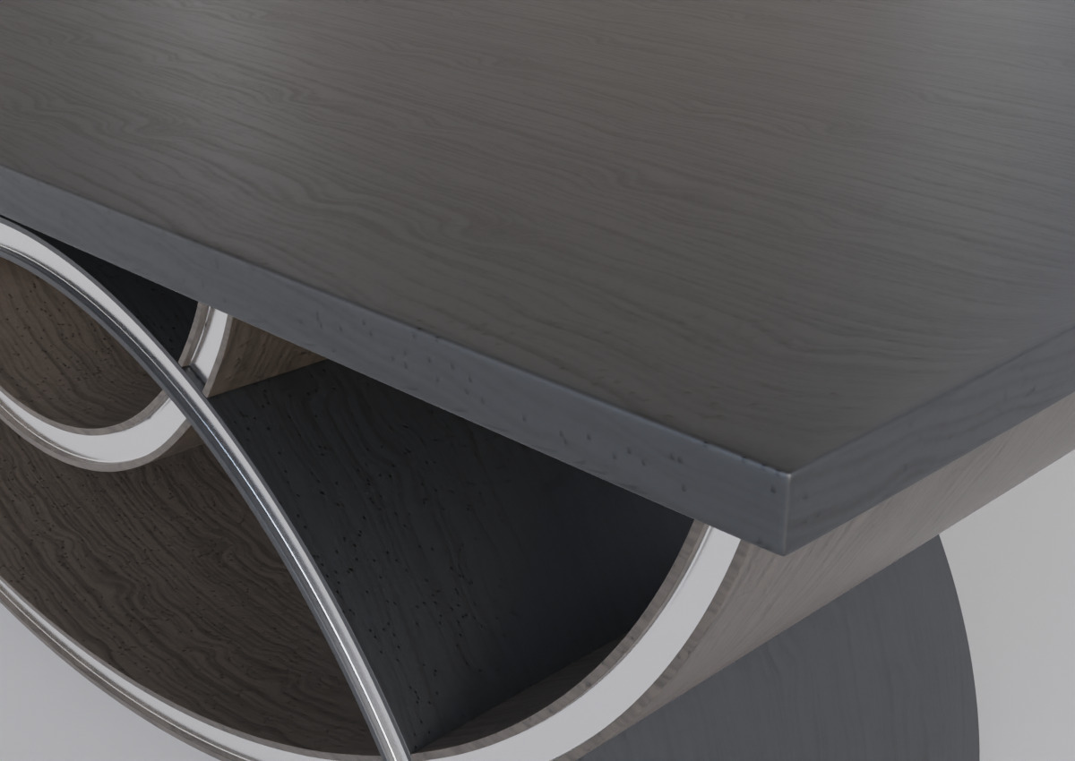 Small Wooden Table Low-poly 3D model_8