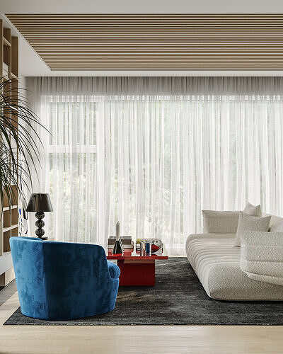 Comfortable interior living scene living room 3D model 3