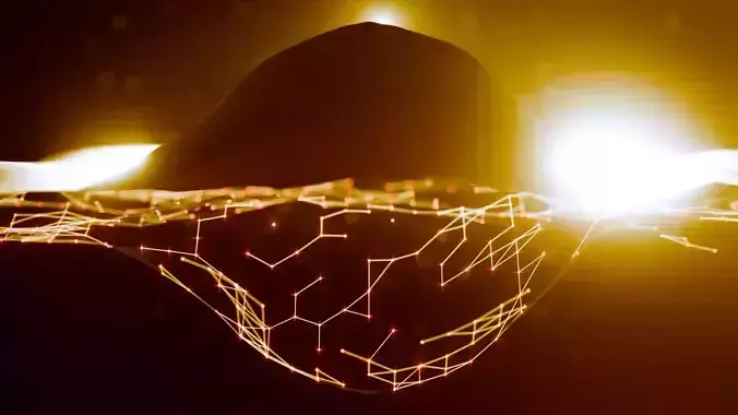 Futuristic Digital Landscape with Network Connections