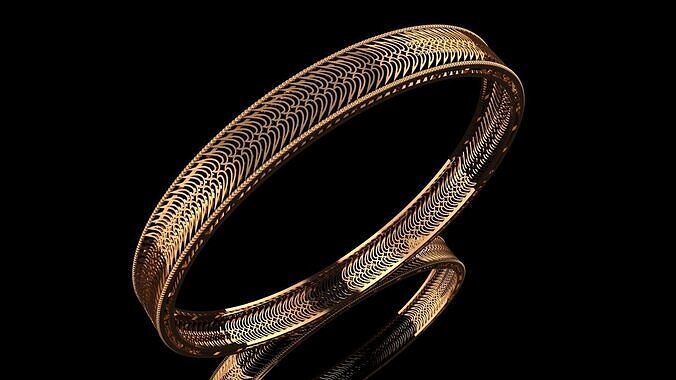 1304 Endless Gold Lace Bangle 61MM-8gm 3D print model