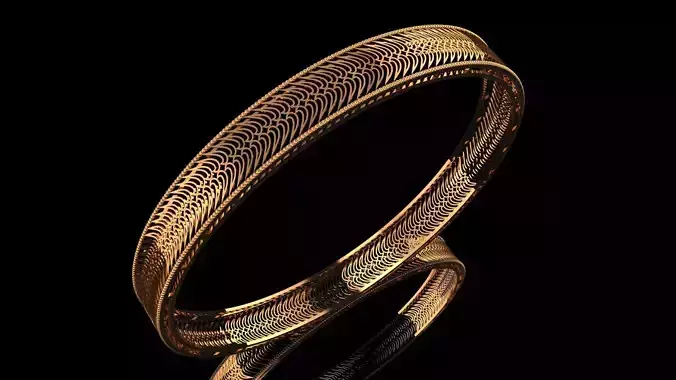 1304 Endless Gold Lace Bangle 61MM-8gm