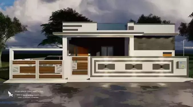 Contemporary Modern Elevation 3D print model